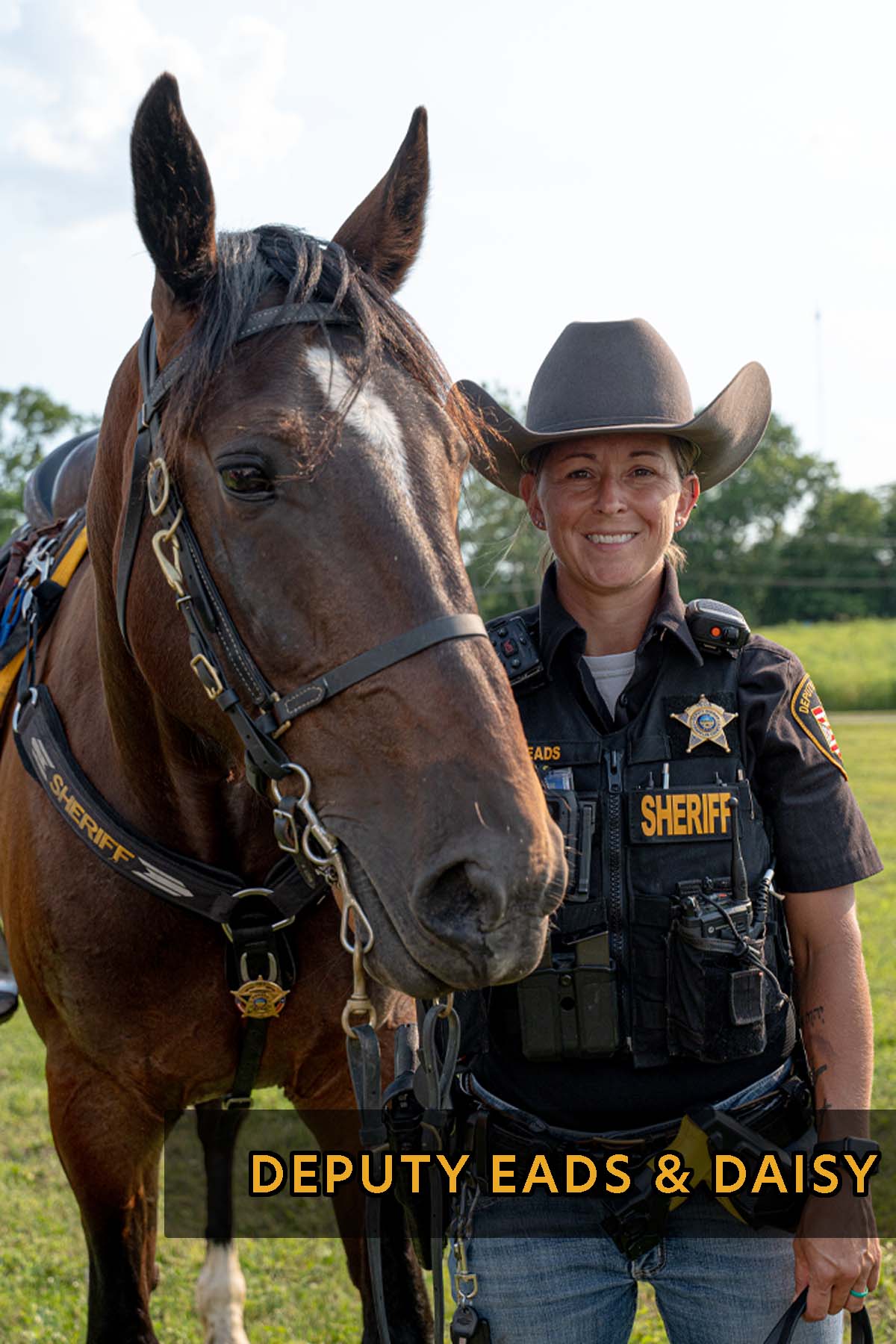 FCSO Deputy Eads poses with her Mounted Unit partner Daisy