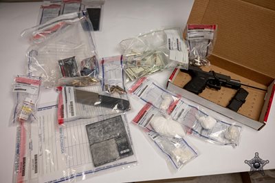 Confiscated drugs and firearm